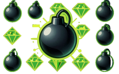 Mines Direct Win Game mit Graffiti-Bomben-Icon bei Golisimo Casino